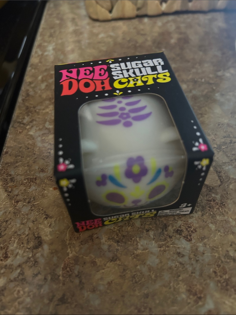 NEE DOH Sugar Skull Cats White & Purple Stress Toy - NEE DOH